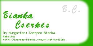 bianka cserpes business card